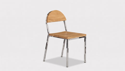 Suzy Stackable Dining Chair Round  Stainless Steel