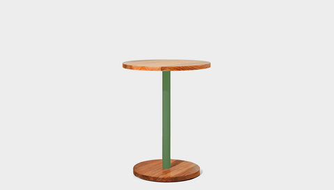 reddie round cafe/bar table 60dia x 100H *cm (bar height) / Solid Reclaimed Wood Teak~Natural / Metal~Green Bob Pedestal Cafe & Bar Table (2 heights)