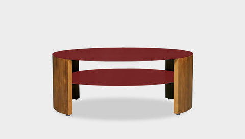 reddie-raw round coffee table 90 dia x 35H (cm*) / Metal~Rust / Solid Reclaimed Wood~Teak Natural Andi Coffee Table Round