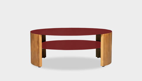 reddie-raw round coffee table 90 dia x 35H (cm*) / Metal~Rust / Solid Reclaimed Wood~Teak Oak Andi Coffee Table Round