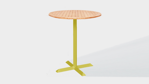 reddie-raw outdoor round dining table 60dia x 100H*cm / Solid Reclaimed Wood Teak~Natural / Metal~Yellow Andi Outdoor Round Table