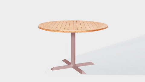 reddie-raw outdoor round dining table 60dia x 75H*cm / Solid Reclaimed Wood Teak~Natural / Metal~Pink Andi Outdoor Round Table