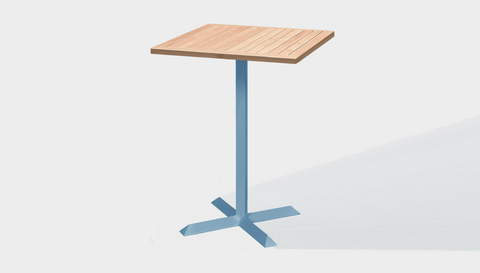 reddie-raw outdoor round dining table 60 x 60 x 100H*cm / Solid Reclaimed Wood Teak~Natural / Metal~Blue Andi Outdoor Square Cafe/Bar Table (2 heights)