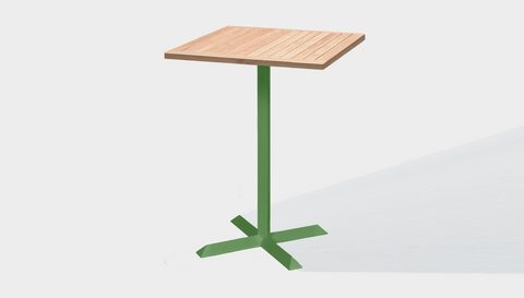 reddie-raw outdoor round dining table 60 x 60 x 100H*cm / Solid Reclaimed Wood Teak~Natural / Metal~Green Andi Outdoor Square Cafe/Bar Table (2 heights)
