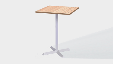 reddie-raw outdoor round dining table 60 x 60 x 100H*cm / Solid Reclaimed Wood Teak~Natural / Metal~White Andi Outdoor Square Cafe/Bar Table (2 heights)