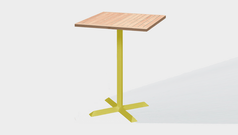 reddie-raw outdoor round dining table 60 x 60 x 100H*cm / Solid Reclaimed Wood Teak~Natural / Metal~Yellow Andi Outdoor Square Cafe/Bar Table (2 heights)