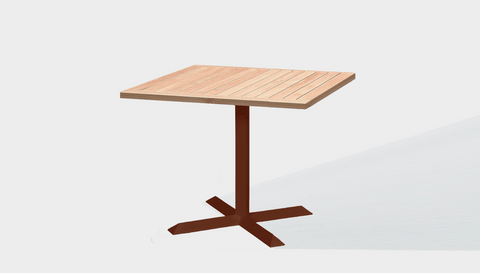 reddie-raw outdoor round dining table 60 x 60 x 75H*cm / Solid Reclaimed Wood Teak~Natural / Metal~Rust Andi Outdoor Square Cafe/Bar Table (2 heights)