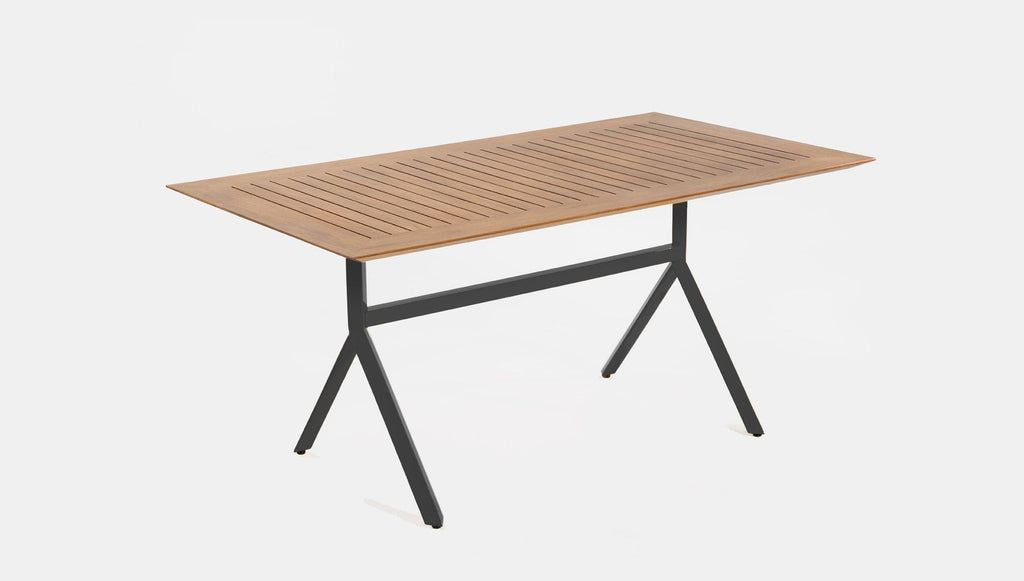 reddie-raw rectangular 160L x 90D x 75H *cm / Solid Reclaimed Teak Wood~Natural / Metal~Black Andi Outdoor Table