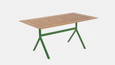 reddie-raw rectangular 160L x 90D x 75H *cm / Solid Reclaimed Teak Wood~Natural / Metal~Green Andi Outdoor Table