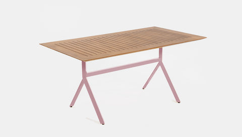 reddie-raw rectangular 160L x 90D x 75H *cm / Solid Reclaimed Teak Wood~Natural / Metal~Pink Andi Outdoor Table