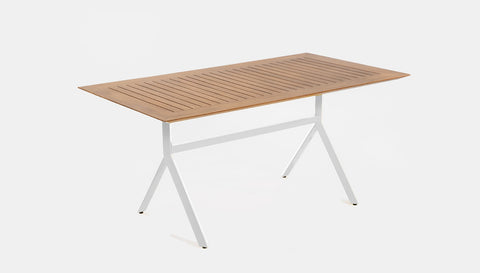 reddie-raw rectangular 160L x 90D x 75H *cm / Solid Reclaimed Teak Wood~Natural / Metal~White Andi Outdoor Table