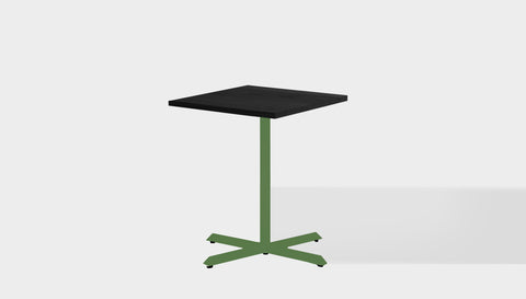 reddie-raw square cafe/bar table 60W x  60D x 75H *cm / Solid Reclaimed Wood Teak~Black / Metal~Green Andi Pedestal Cafe & Bar Table Square (2 Heights)