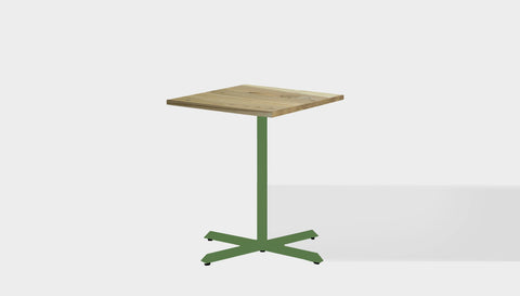 reddie-raw square cafe/bar table 60W x  60D x 75H *cm / Solid Reclaimed Wood Teak~Oak / Metal~Green Andi Pedestal Cafe & Bar Table Square (2 Heights)