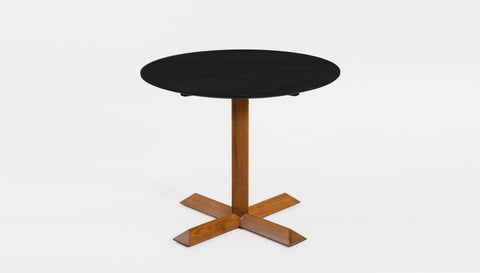 reddie-raw round 60dia x 75H *cm / Solid Reclaimed Teak Wood~Black / Solid Reclaimed Teak Wood~Natural Andi Pedestal Table Wood