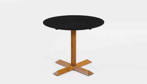 reddie-raw round 60dia x 75H *cm / Solid Reclaimed Teak Wood~Black / Solid Reclaimed Teak Wood~Oak Andi Pedestal Table Wood