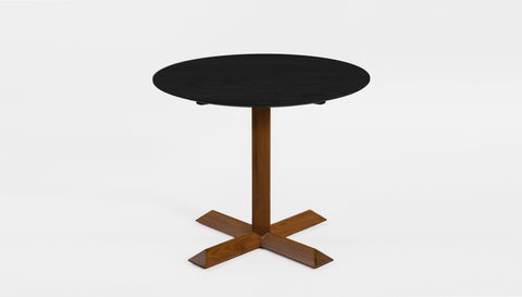 reddie-raw round 60dia x 75H *cm / Solid Reclaimed Teak Wood~Black / Solid Reclaimed Teak Wood~Walnut Andi Pedestal Table Wood