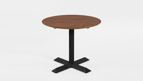 reddie-raw round 60dia x 75H *cm / Solid Reclaimed Teak Wood~Walnut / Solid Reclaimed Teak Wood~Black Andi Pedestal Table Wood