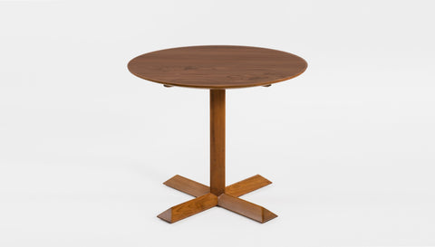 reddie-raw round 60dia x 75H *cm / Solid Reclaimed Teak Wood~Walnut / Solid Reclaimed Teak Wood~Natural Andi Pedestal Table Wood