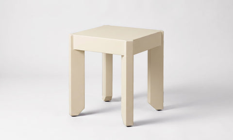 reddie-raw square side table 40W X 40H X 45D / Metal~Cream Bevel Stool/Side Table Metal
