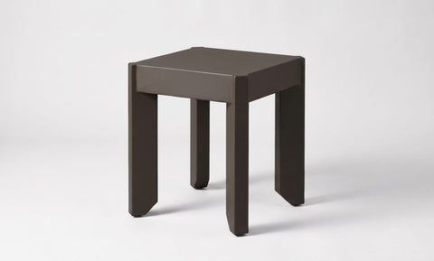 reddie-raw square side table 40W X 40H X 45D / Metal~Grey Bevel Stool/Side Table Metal