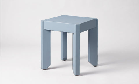 reddie-raw square side table 40W X 40H X 45D / Metal~Sky Blue Bevel Stool/Side Table Metal