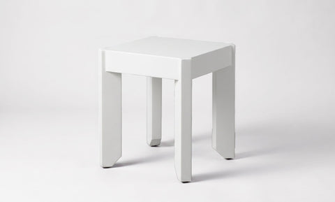 reddie-raw square side table 40W X 40H X 45D / Metal~White Bevel Stool/Side Table Metal