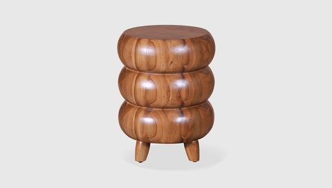 reddie-raw round side table 35DIA X 45H / Solid Reclaimed Teak Wood~Natural Blob 1 Stool