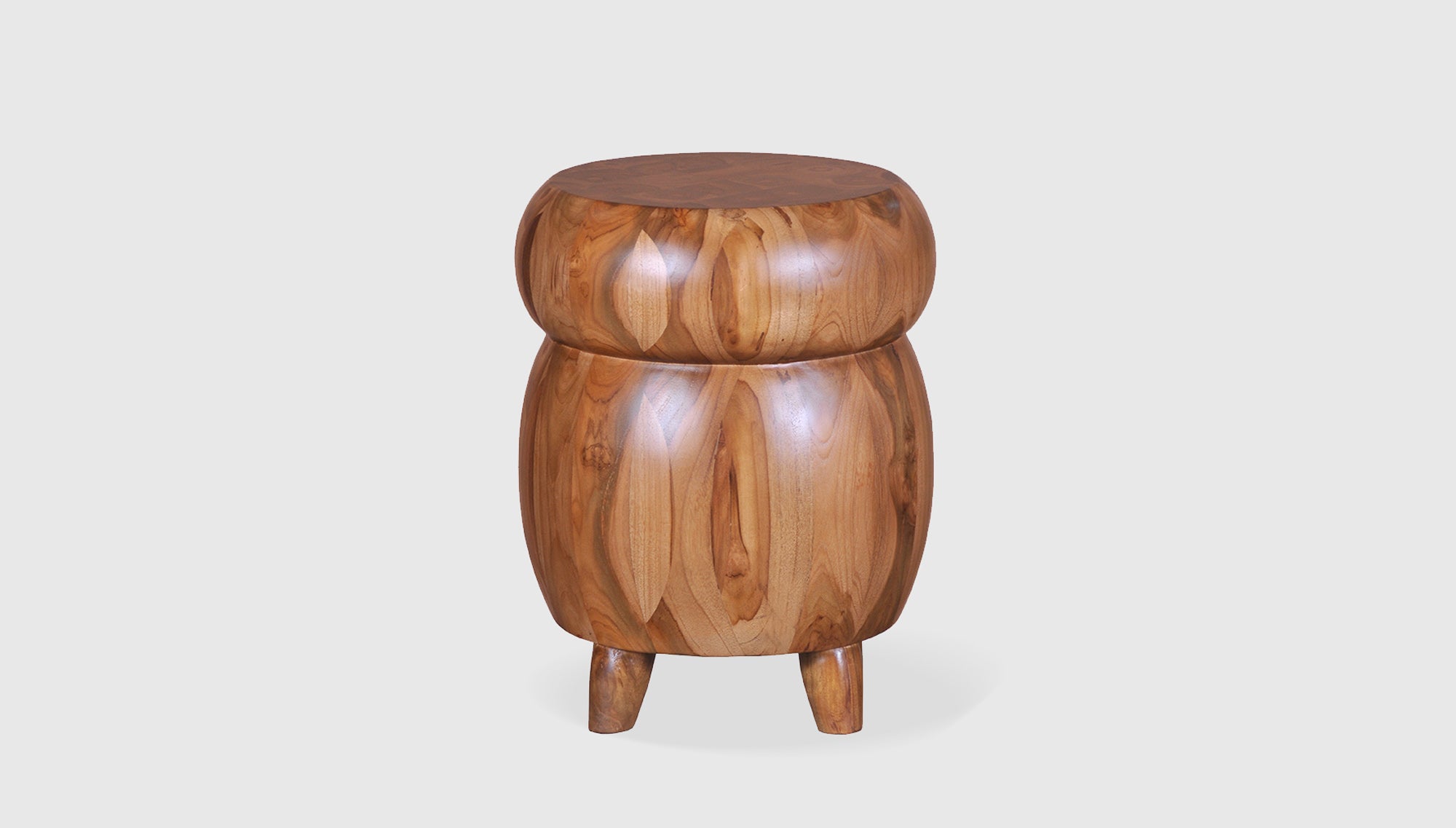 reddie-raw round side table 35DIA X 45H / Solid Reclaimed Teak Wood~Natural Blob 2 Stool