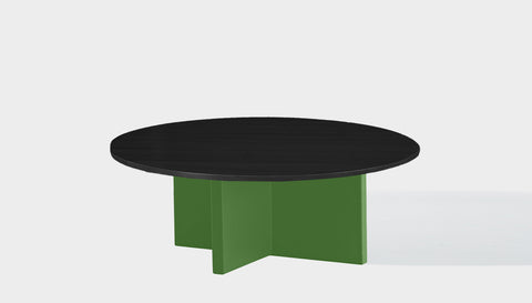 reddie-raw round coffee table 90dia x 35H *cm / Solid Reclaimed Wood Teak~Black / Metal~Green Bob Coffee Table Round