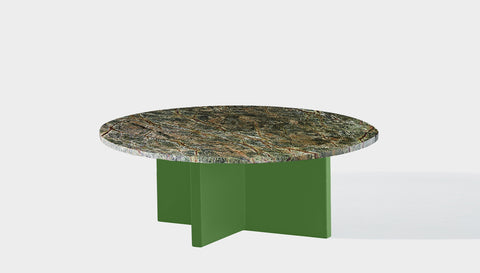 reddie-raw round coffee table 90dia x 35H *cm / Stone~Forest Green / Metal~Green Bob Coffee Table Round
