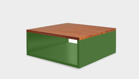 reddie-raw square coffee table 90 x 90 x 35H *cm / Solid Reclaimed Wood Teak~Natural / Metal~Green Bob Coffee Table Square