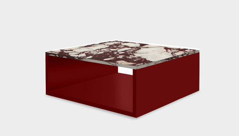 reddie-raw square coffee table 90 x 90 x 35H *cm / Stone~Calacatta Viola / Metal~Rust Bob Coffee Table Square