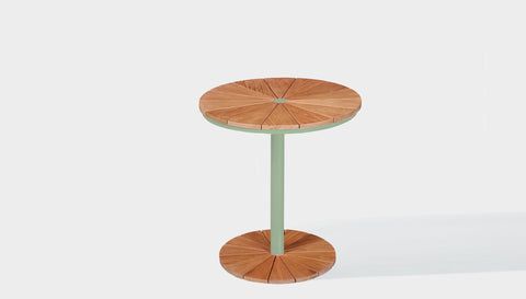 reddie-raw outdoor dining table round 60dia x 75H *cm / Solid Reclaimed Wood Teak~Natural / Metal~Mint Bob Outdoor Pedestal Cafe & Bar Table (2 heights)