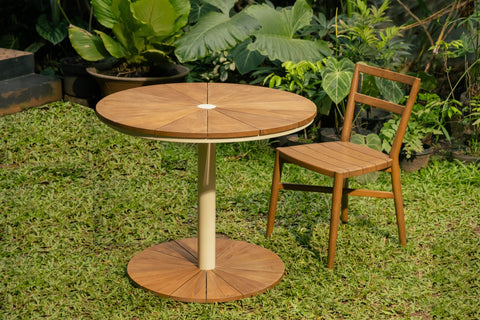 reddie-raw outdoor table Bob Outdoor Pedestal Table - Wood