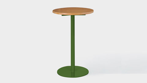 reddie-raw round cafe/bar table 60dia x 100H *cm (bar height) / Solid Reclaimed Wood Teak~Natural / Metal~Green Bob Pedestal Cafe & Bar Table (2 heights)