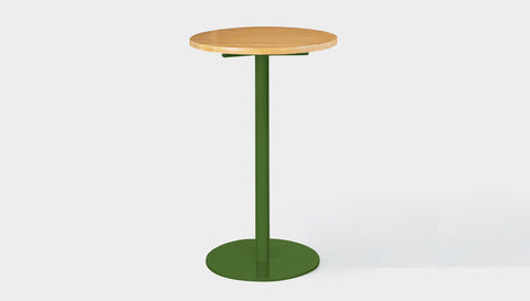 reddie-raw round cafe/bar table 60dia x 100H *cm (bar height) / Solid Reclaimed Wood Teak~Oak / Metal~Green Bob Pedestal Cafe & Bar Table (2 heights)