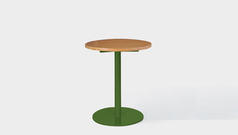 reddie-raw round cafe/bar table 60dia x 75H *cm / Solid Reclaimed Wood Teak~Natural / Metal~Green Bob Pedestal Cafe & Bar Table (2 heights)