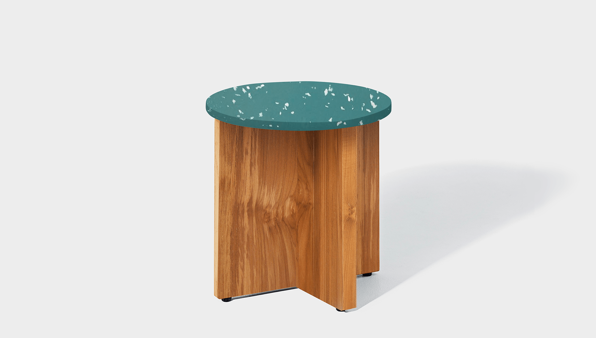 reddie-raw round side table 45dia x 45H *cm / Recycled bottle tops~Forest / Solid Reclaimed Wood Teak~Natural Bob Side Table Round- Recycled Bottle Tops