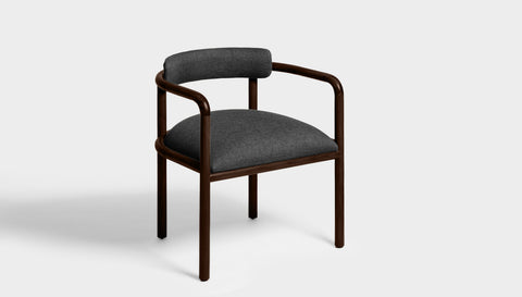 reddie-raw dining chair 61W x 56D x 69H *cm (46H seat) / Solid Reclaimed Teak Wood~Walnut / Fabric~Davano Iron Stone Cinta Arm Chair - Wood