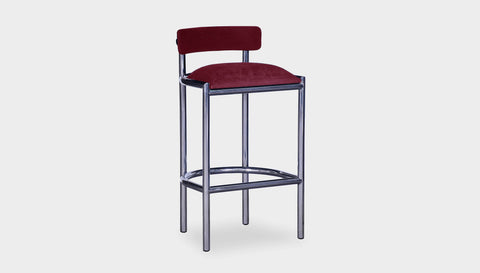 reddie-raw lounge chair 61W x 56D x 99H *cm (75H seat) / Metal~Stainless Steel / Fabric~Magma_Merlot Cinta Bar Stool