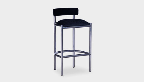 reddie-raw lounge chair 61W x 56D x 99H *cm (75H seat) / Metal~Stainless Steel / Fabric~Magma_Onyx Cinta Bar Stool