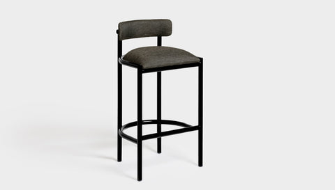 reddie-raw bar stool 50W x 46D x 96H *cm (75H seat height crushed) / Metal~Black / Fabric~Davano Iron Stone Cinta Bar Stool - Metal