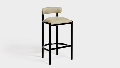 reddie-raw bar stool 50W x 46D x 96H *cm (75H seat height crushed) / Metal~Black / Fabric~Davano Paper Bank Cinta Bar Stool - Metal