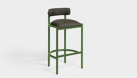 reddie-raw bar stool 50W x 46D x 96H *cm (75H seat height crushed) / Metal~Green / Fabric~Davano Iron Stone Cinta Bar Stool - Metal