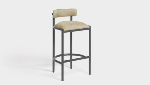 reddie-raw bar stool 50W x 46D x 96H *cm (75H seat height crushed) / Metal~Grey / Fabric~Davano Paper Bank Cinta Bar Stool - Metal