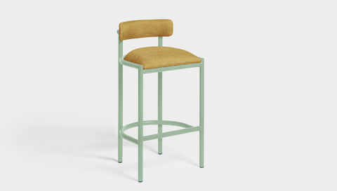 reddie-raw bar stool 50W x 46D x 96H *cm (75H seat height crushed) / Metal~Mint / Fabric~Davano Golden Cinta Bar Stool - Metal
