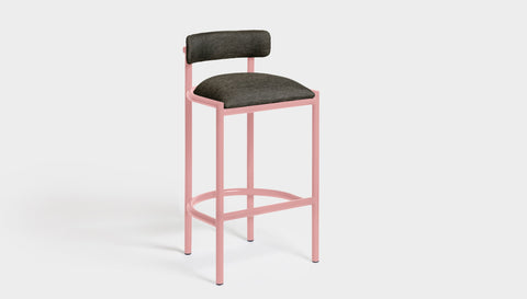 reddie-raw bar stool 50W x 46D x 96H *cm (75H seat height crushed) / Metal~Pink / Fabric~Davano Iron Stone Cinta Bar Stool - Metal