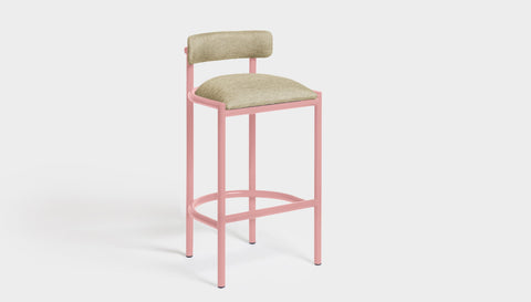 reddie-raw bar stool 50W x 46D x 96H *cm (75H seat height crushed) / Metal~Pink / Fabric~Davano Paper Bank Cinta Bar Stool - Metal