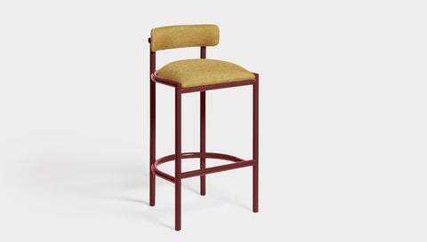reddie-raw bar stool 50W x 46D x 96H *cm (75H seat height crushed) / Metal~Rust / Fabric~Davano Golden Cinta Bar Stool - Metal