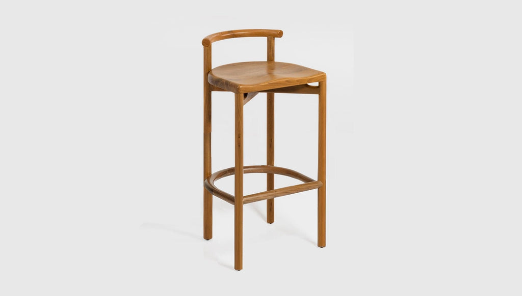 reddie-raw stool 45W x 43D x 87H *cm (75H seat height BAR HEIGHT) / Solid Reclaimed Teak Wood~Natural Cinta cafe bar stool wood